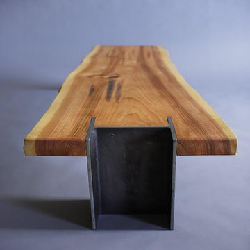 Retro Natural Bench Entrway Bench Metal Legs Bench